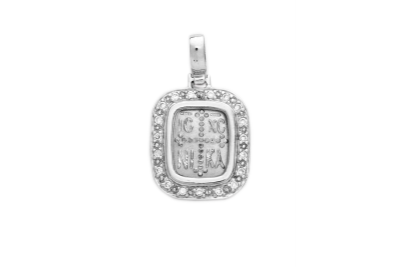 14K White Gold Christian Charm